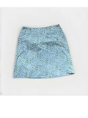 Chaus Light Blue Floral Mini Skirt